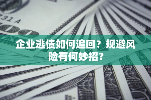 武汉企业逃债如何追回？规避风险有何妙招？