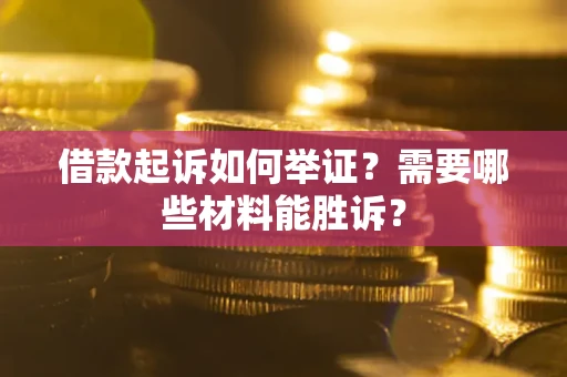 武汉借款起诉如何举证？需要哪些材料能胜诉？